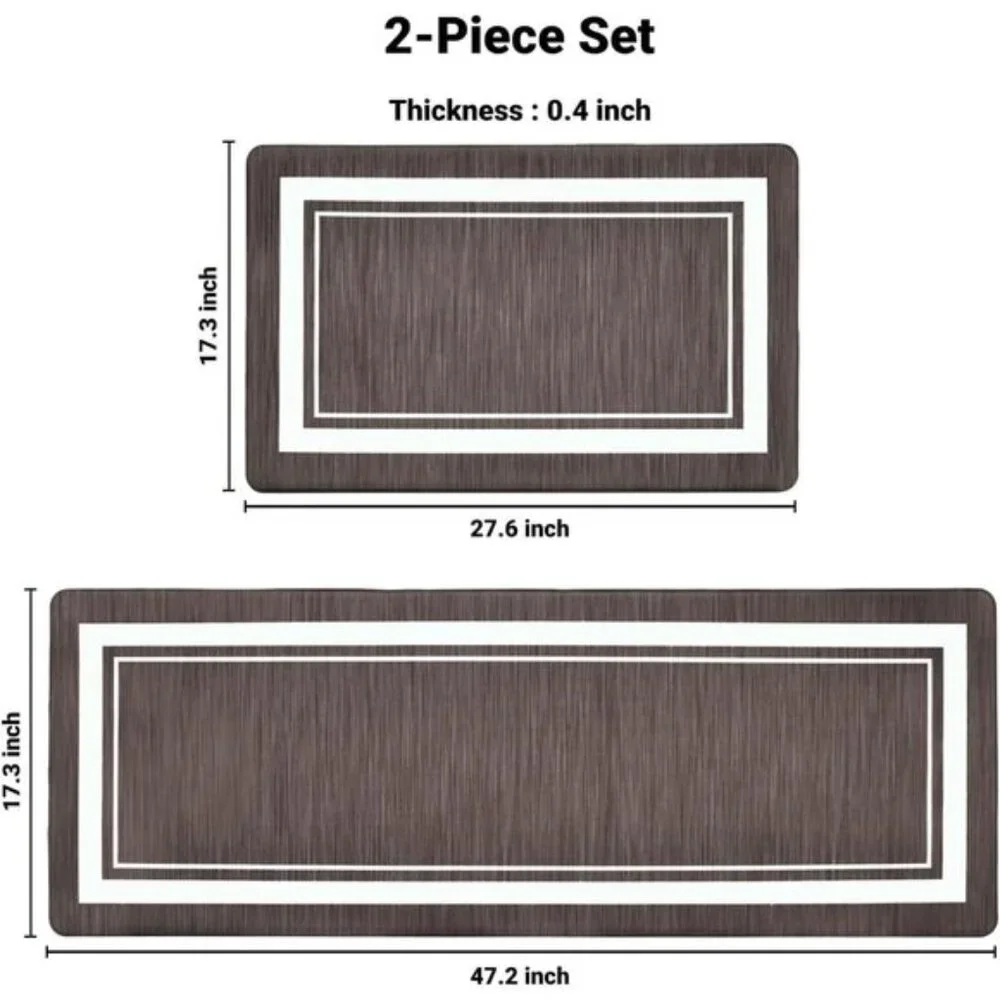 New Anti-Fatigue Kitchen Mat Set, Cushioned, Non-Slip, Waterproof, Washable